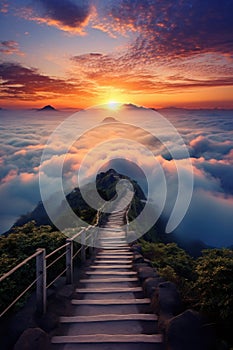 Way to Heaven in clouds