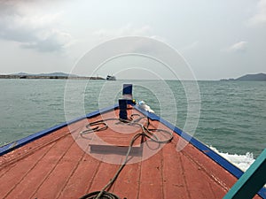 On the way to Koh samet island by local wood boat - At Thailand