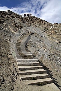 The way to Shanti Stupa in Leh, Ladakh