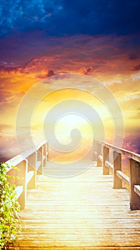 Way to sky . Stairway to heaven . Way to God . bright light from heaven .