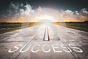 Way to success business concept.