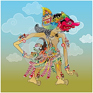 Wayang Dursasana shadow puppet character