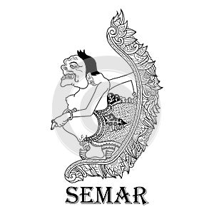 Wayang kulit semar character in zentangle style