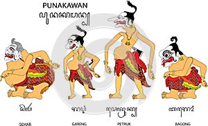 Wayang Punakawan Clown Character From Java, Indonesia - Vector Illustration photo