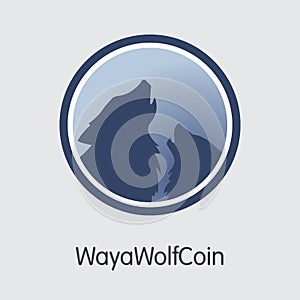 Wayawolfcoin Crypto Currency - Vector Colored Logo.