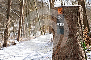 Waymark of Bergischer Weg close to Odenthal, Germany