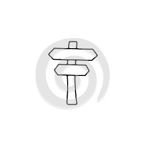Waymark pointer line icon. Element of road and bridges construction