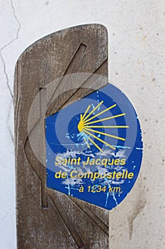 Waymarker for the Compostelle di Santiago