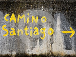 Waymarking on the Camino de Santiago in Spain