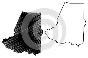 Wayne County, North Carolina State U.S. county, United States of America, USA, U.S., US map vector illustration, scribble sketch photo