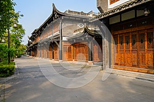 Wayside old-fashioned buildings in sunny summer afternoon,China