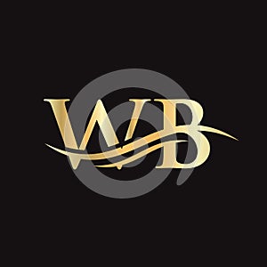 WB logo design. Initial WB letter logo design