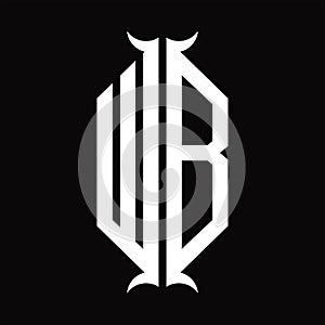 WB Logo monogram with horn shape design template