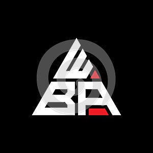 WBA triangle letter logo design with triangle shape. WBA triangle logo design monogram. WBA triangle vector logo template with red