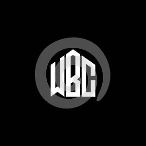 WBC letter logo design on BLACK background. WBC creative initials letter logo concept. WBC letter design