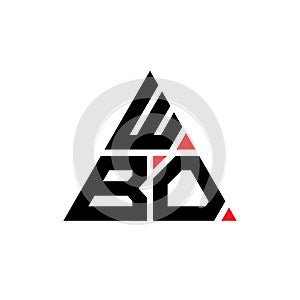 WBO triangle letter logo design with triangle shape. WBO triangle logo design monogram. WBO triangle vector logo template with red