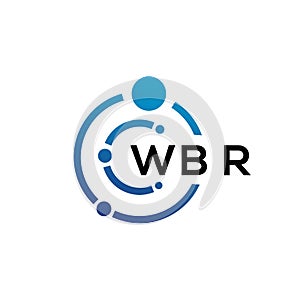 WBR letter technology logo design on white background. WBR creative initials letter IT logo concept. WBR letter design