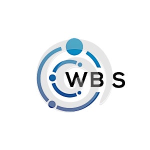 WBS letter technology logo design on white background. WBS creative initials letter IT logo concept. WBS letter design photo