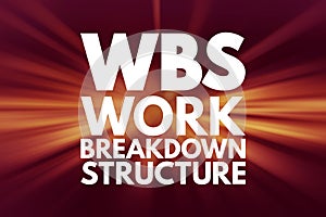 WBS - Work Breakdown Structure acronym, business concept background photo