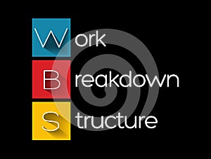WBS - Work Breakdown Structure acronym photo
