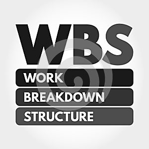WBS - Work Breakdown Structure acronym photo