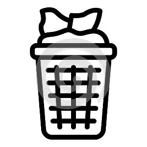 Wc garbage bin icon outline vector. Toilet restroom