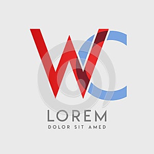 WC logo letters with blue and red gradation