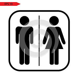 WC sign icon. Toilets Icon Unisex.Toilet symbol. Vector man and woman icons