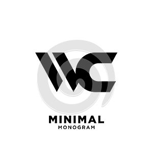 Wc simple letter vector logo design