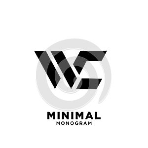 Wc simple letter vector logo design
