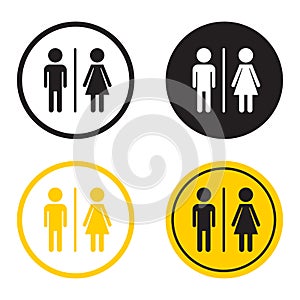 WC, toilet flat vector icon . Men and women sign for restroom on