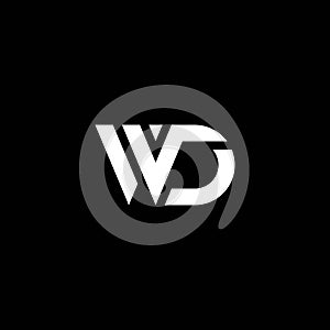 WD or DW abstract letter design with different colour illustration logo.