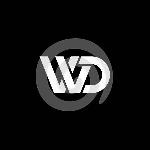 WD or DW abstract letter design with different colour illustration logo.