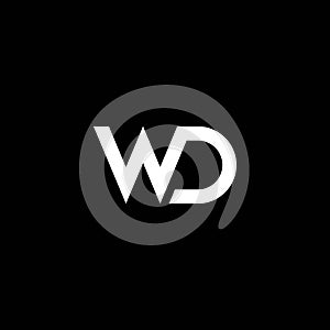 WD or DW abstract letter design with different colour illustration logo.