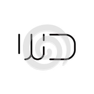 wd initial letter vector logo icon