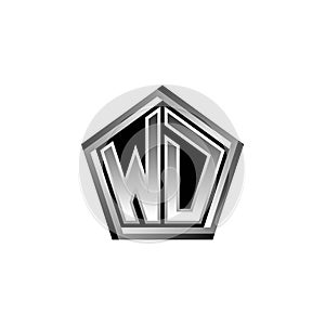 WD Logo Monogram Silver Geometric Modern Design