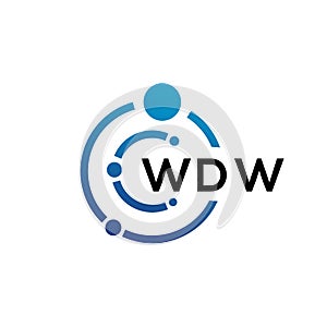 WDW letter technology logo design on white background. WDW creative initials letter IT logo concept. WDW letter design