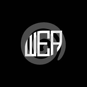 WEA letter logo design on black background. WEA creative initials letter logo concept. WEA letter design.WEA letter logo design on