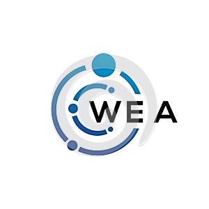 WEA letter technology logo design on white background. WEA creative initials letter IT logo concept. WEA letter design