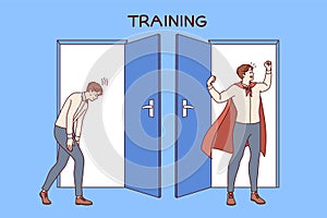 Weak man underwent business training and became superhero thanks to charge of motivation photo