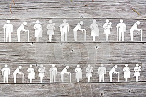 Weak social categories welfare concept on wooden background
