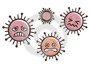 Weaken corona Virus.covid-19. White background