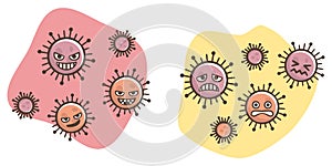 Weaken corona Virus.covid-19. White background