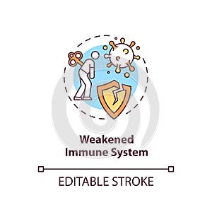 Weakened immune system concept icon