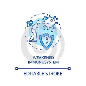 Weakened immune system concept icon