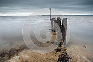 A weakened sea defence groyne