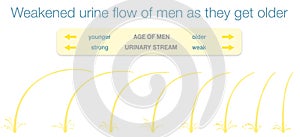 Weakened Urinary Flow Men Young Old Age Urine Stream photo