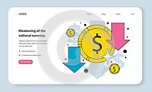 Weakening of the national currency as a financial inflation cause web