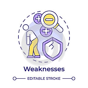 Weaknesses multi color concept icon