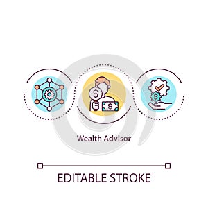 Wealth advisor concept icon